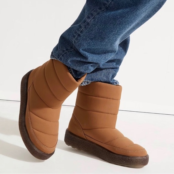 NIB Madewell The Toasty Water Resistant Puffer Boot in Toffee Size 10 - Picture 1 of 10